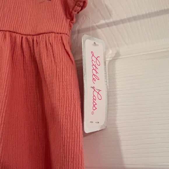 Toddler Little Lass Peach embroidered TankTop 5T - Picture 2 of 4